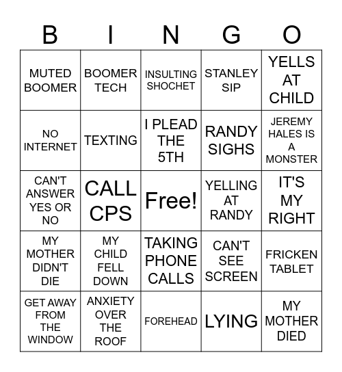 Lynette's Depo Bingo Card