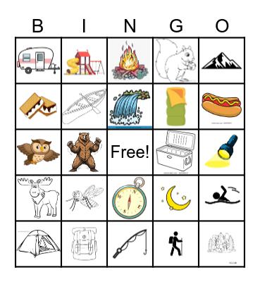 Camping Bingo Card