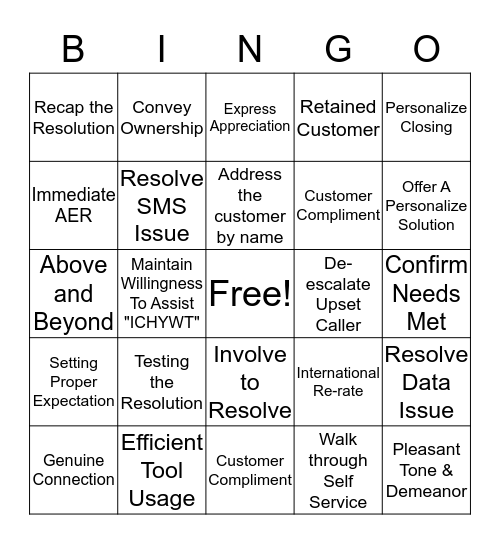 Livin' The Promise Bingo Card