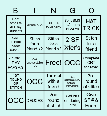 A-TEAM FRIDAY 9/6 Bingo Card