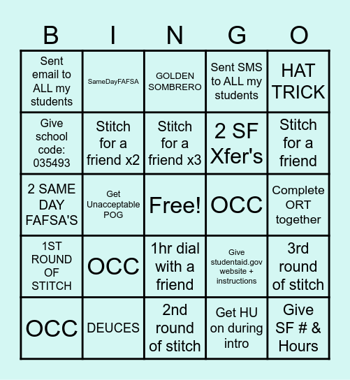 A-TEAM FRIDAY 9/6 Bingo Card