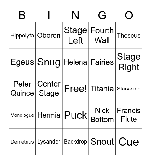Midsummer Bingo! Bingo Card