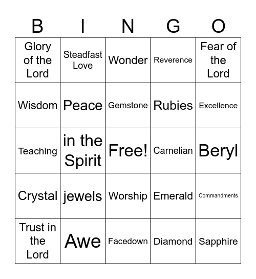 Caught up in the Lord Bingo Card