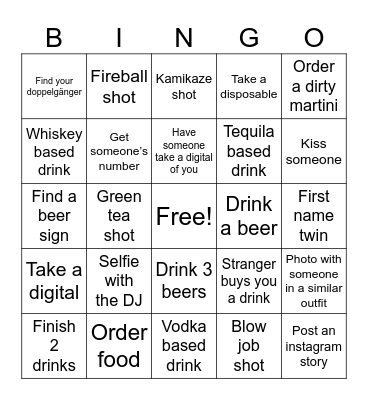 14th St. Bar Crawl Bingo!! Bingo Card