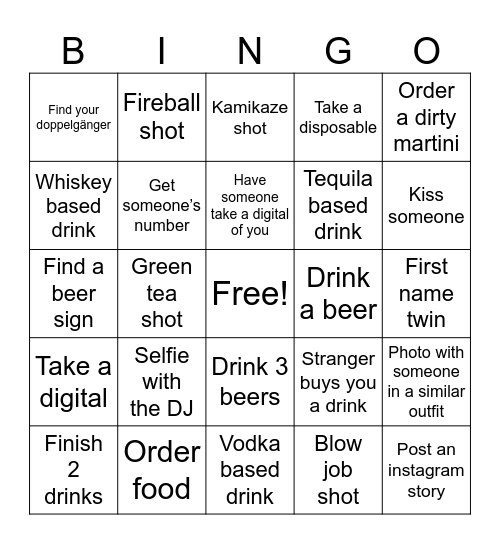 14th St. Bar Crawl Bingo!! Bingo Card