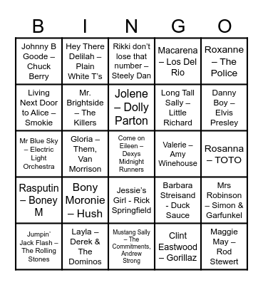 Name Game Bingo Card