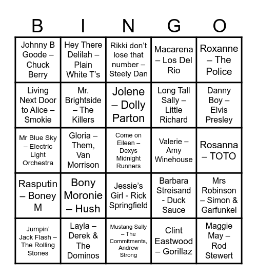 Name Game Bingo Card