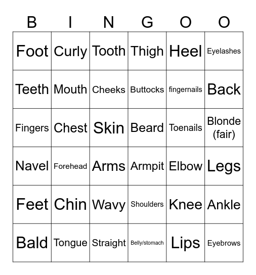 UNIT 3: MY FRIENDS Bingo Card