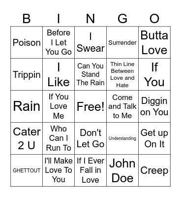 R & B BINGO Card