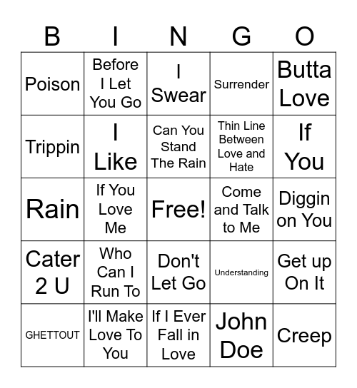 R & B BINGO Card