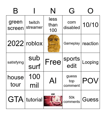 gart Bingo Card