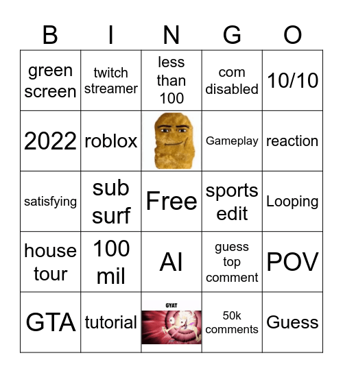 gart Bingo Card