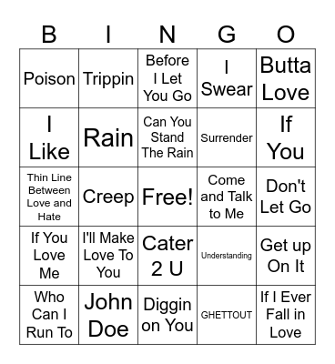 R & B BINGO Card