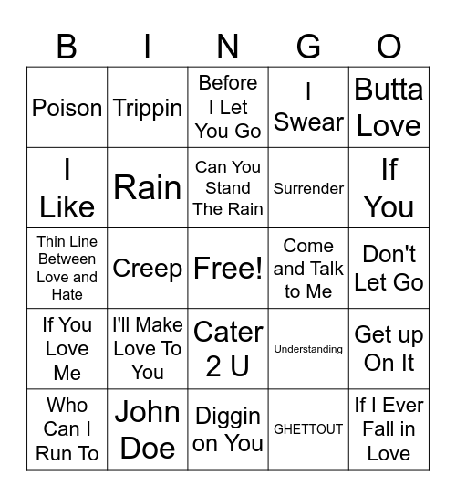 R & B BINGO Card