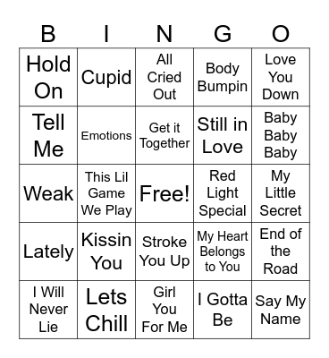 R & B BINGO Card