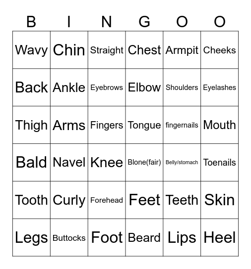 UNIT 3: MY FRIENDS Bingo Card