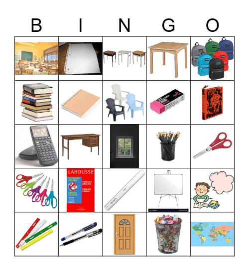 Dans la salle de classe Bingo Card