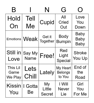 R & B BINGO Card