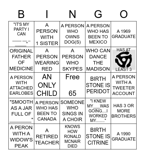 BINGO MINGLE Bingo Card