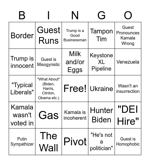 MAGA Bingo Card