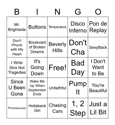 Honors Ambassador Java N Jams Bingo Card