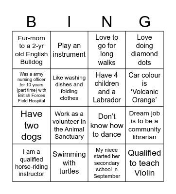 BUDDY BINGO Card