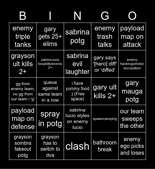 oberwamch 2 Bingo Card