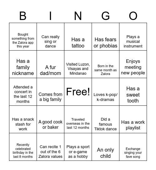 FIN FAM BAM BINGO Card