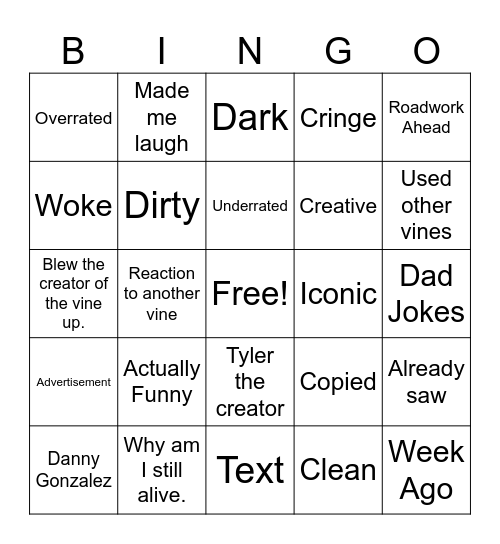 Vines Bingo Card