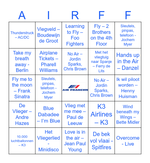 AIR Fransen familiedag 2024 Bingo Card