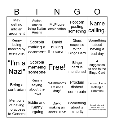 Popcorn Bingo Card Bingo Card