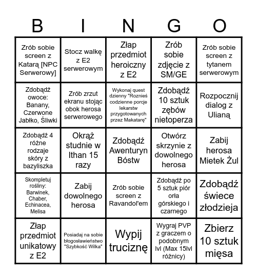 N U B E S O W E Bingo Card