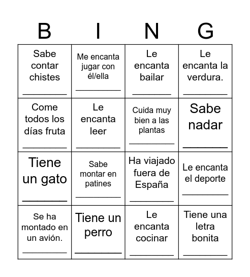 ami bingo Card