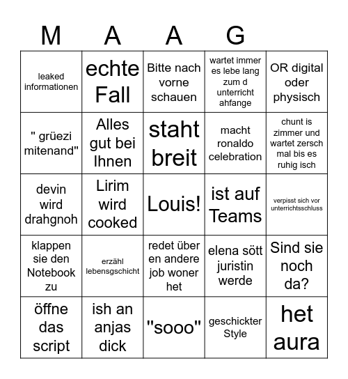 louis Bingo Card