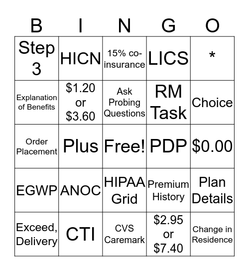 Show What You Know Bingo Card