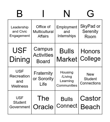 Let's Get Involved Bingo Card