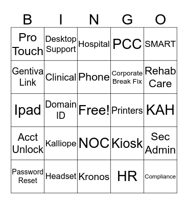 Customer Support Bingo Card