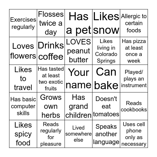 HEAL Bingo Card