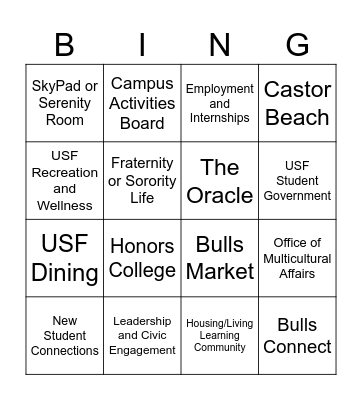 Let's Get Involved! Bingo Card