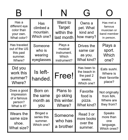 CCT Academy Bingo Card