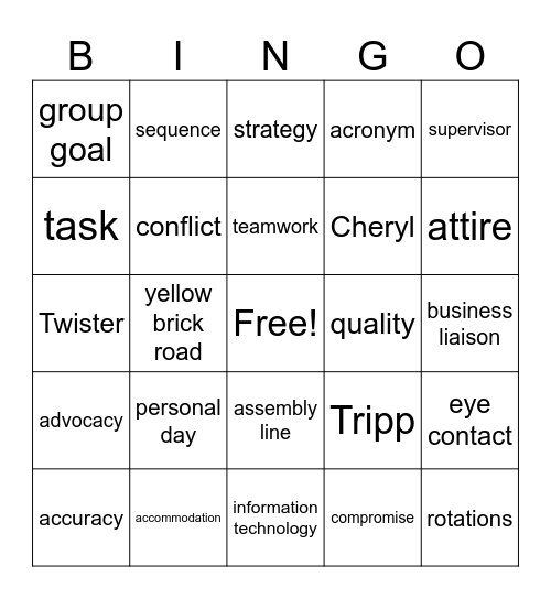 trivia Bingo Card