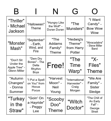 Fall Bingo Card