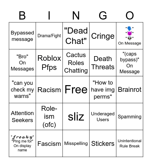 MPG server bingo 2 Bingo Card