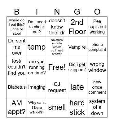 Millennium Bingo Card