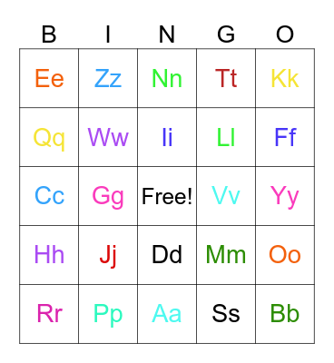 Beginning Sounds Bingo Card