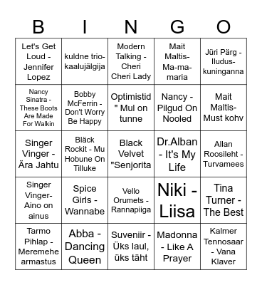 vintage bingo Card