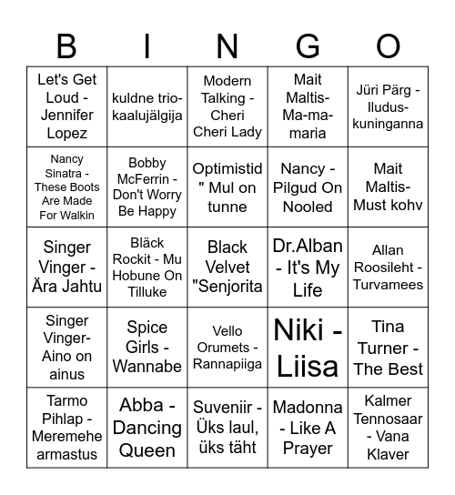 vintage bingo Card