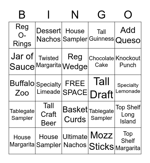 Server Bingo Card