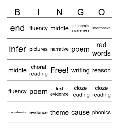 GrandParent Bingo Card