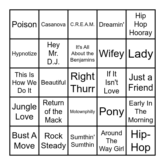 BENU VIBE BINGO Card